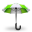 Umbrella Green Icon 32x32 png